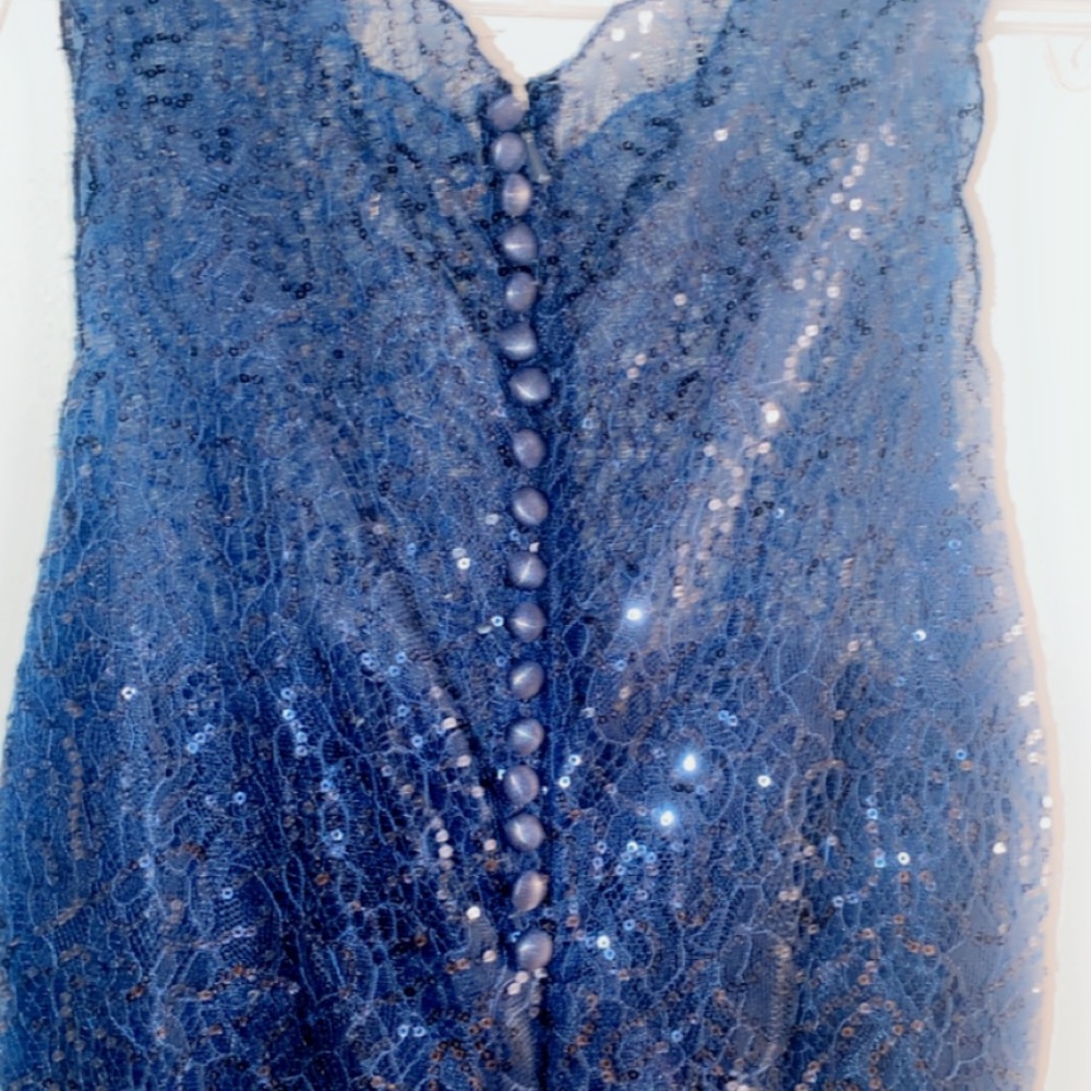 Navy Blue Sequenced Prom/Formal Gown
